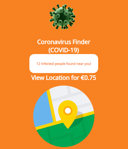  وب سایت Coronavirus Finder که Ginp Trojan باز می کند 